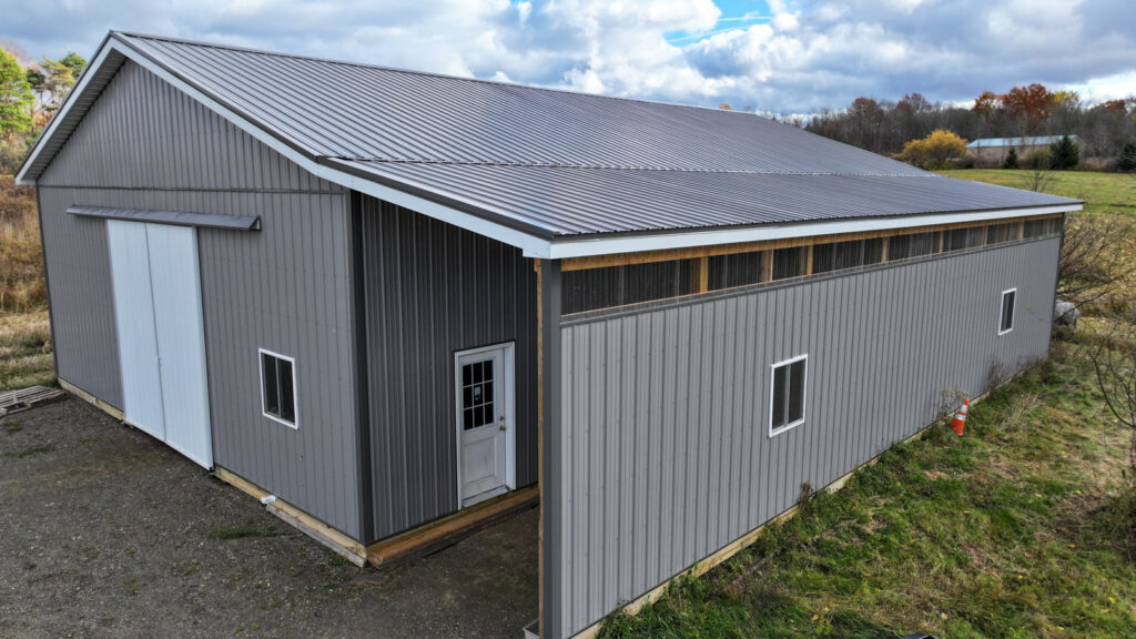 Custom-post-frame-pole-barn-workshop-DT-Hostetlers-Clymer-NY